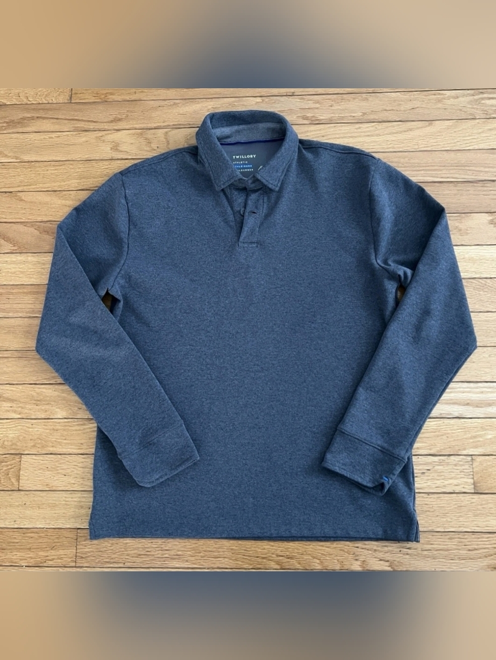Twillory Athleisure Mens M Long Sleeve Polo Shirt Dark Gray Performance